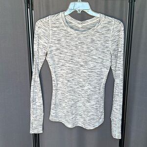 Lululemon LS Top white with black size 8